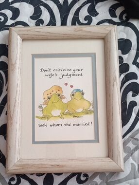 The Calligraphy Collection Framed Frog Illustration Wall Art - Green